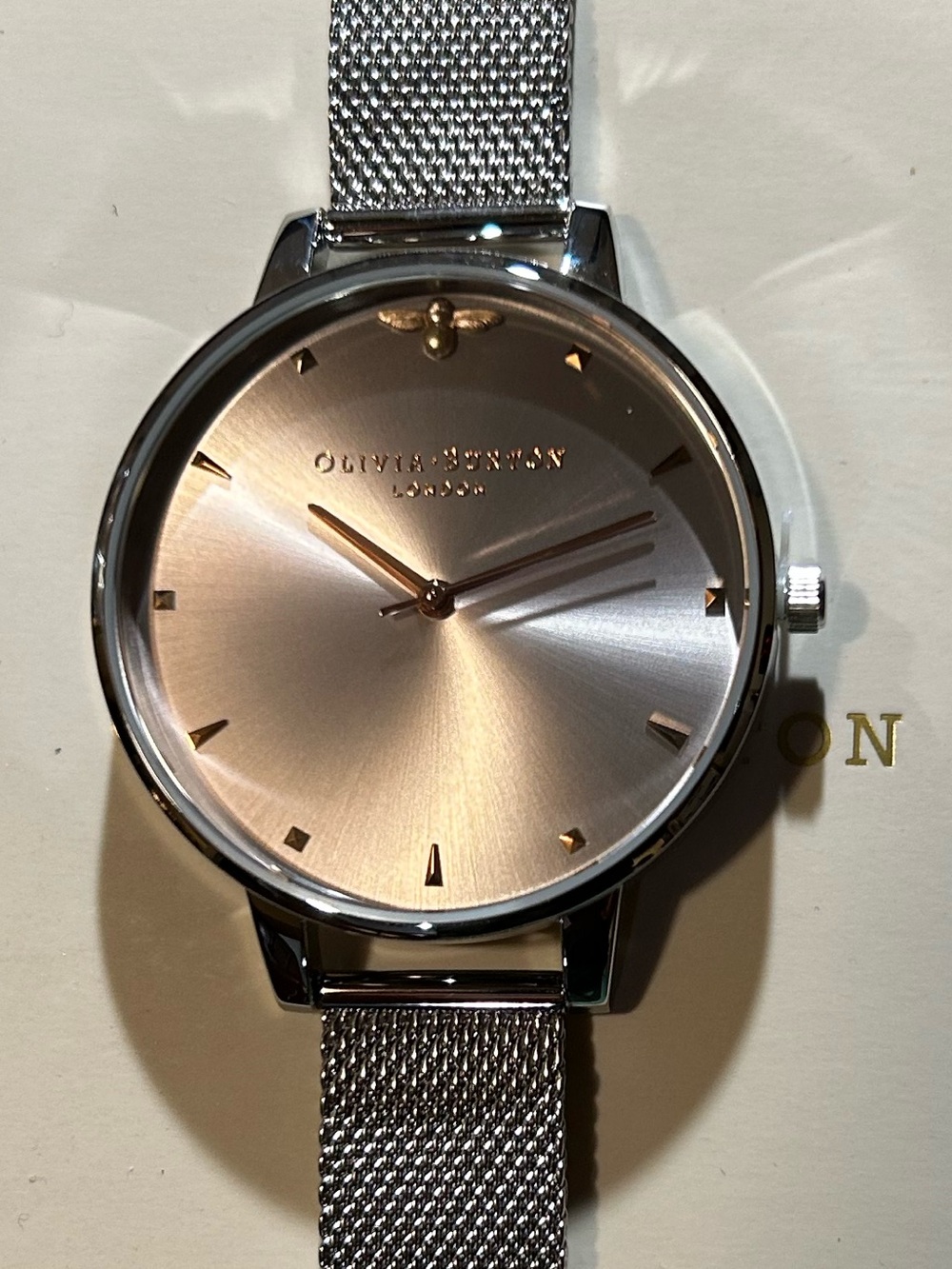 OLIVIA BURTON WATCH WITH 38mm SILVER FACE & SILVER MESHBRACELET